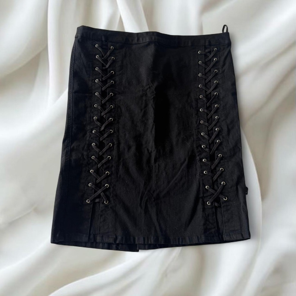 Y2K TRIPP NYC black corset‎ lace up skirt goth emo office siren
